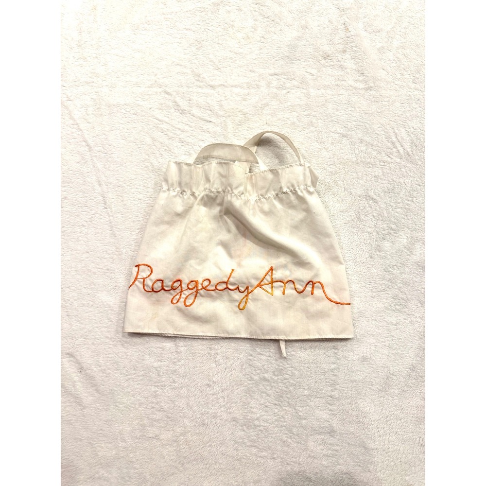 Vintage Applause Raggedy Ann 12 in Doll Apron Only White Orange Script 8456